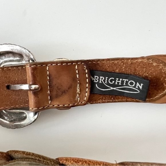 Brighton Vintage 90s Leather Cutout Belt Small 70800 - Picture 8 of 10